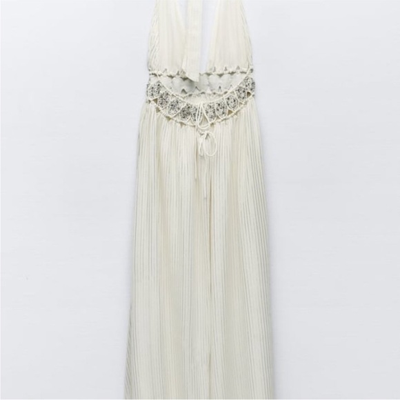 Zara limited edition bloggers favourite beaded cut out metallic thread dress - Picture 7 of 12